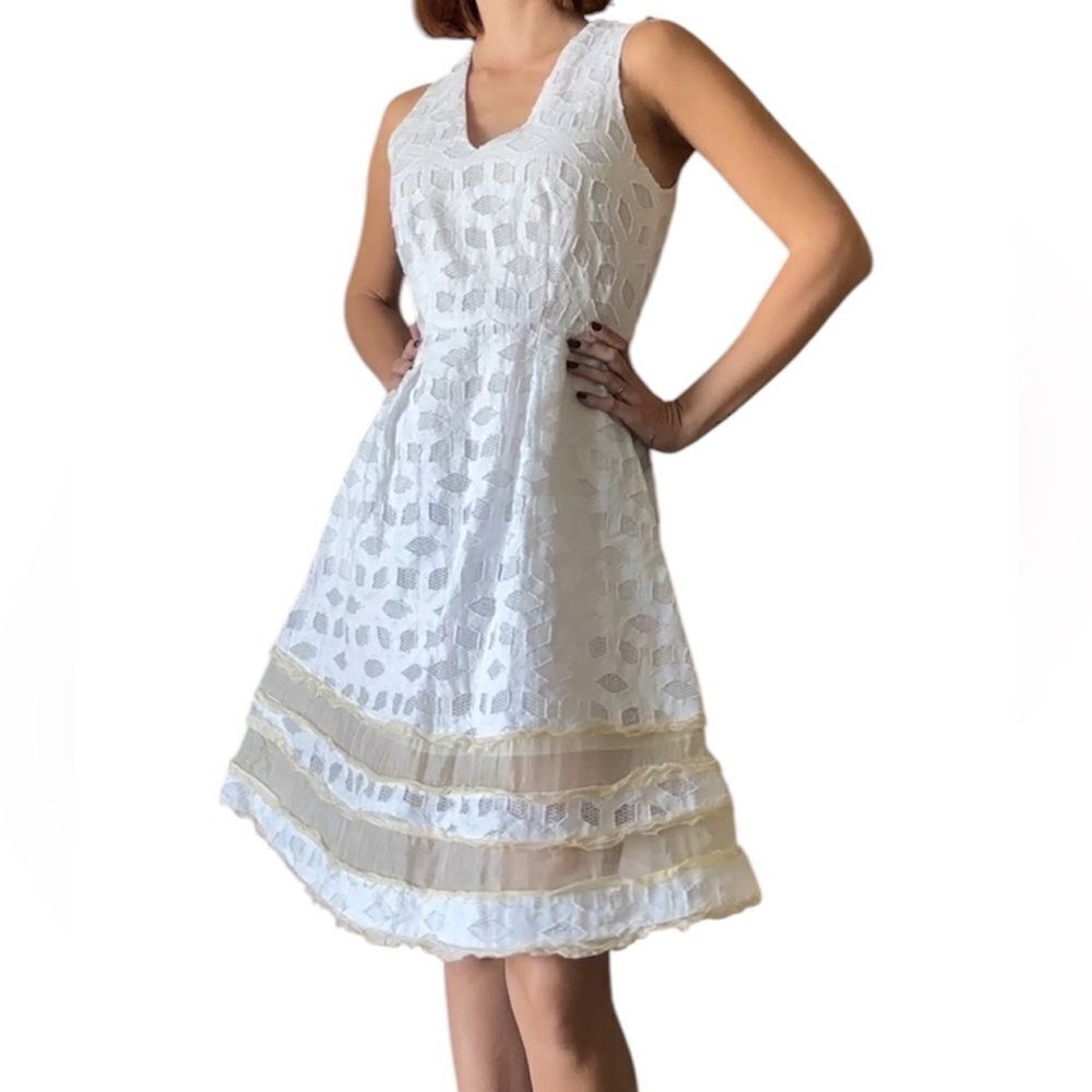 Jonathan Simkhai Midi White Dress Sleeveless Twill Size 2 - Picture 5 of 10